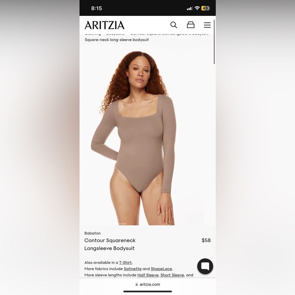 Babaton Taupe Longsleeve Bodysuit